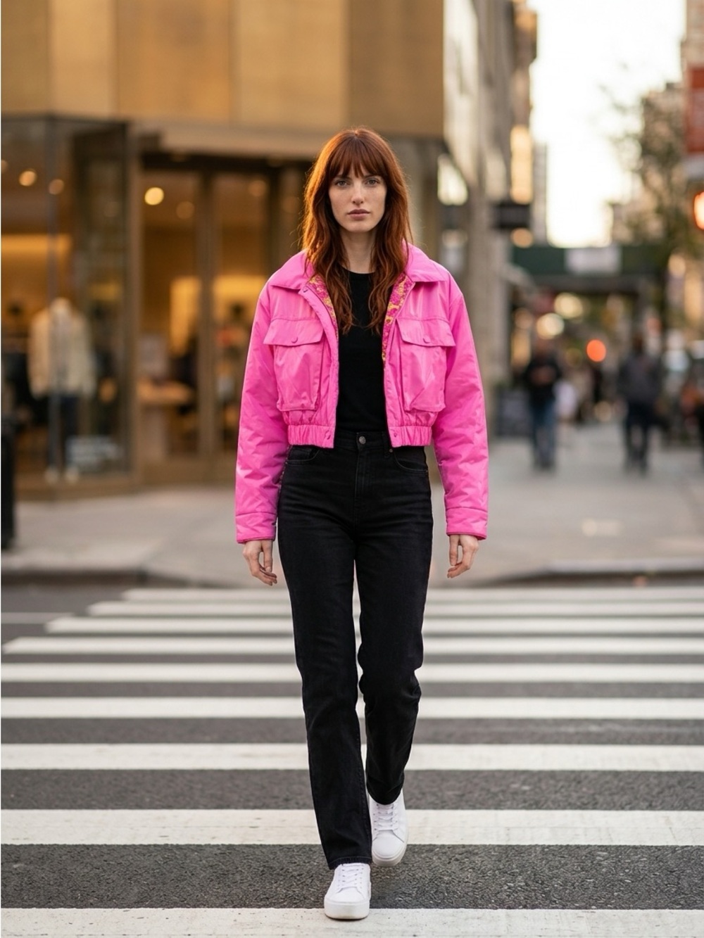 Boutique Rose Pink Cropped Jacket. Size S